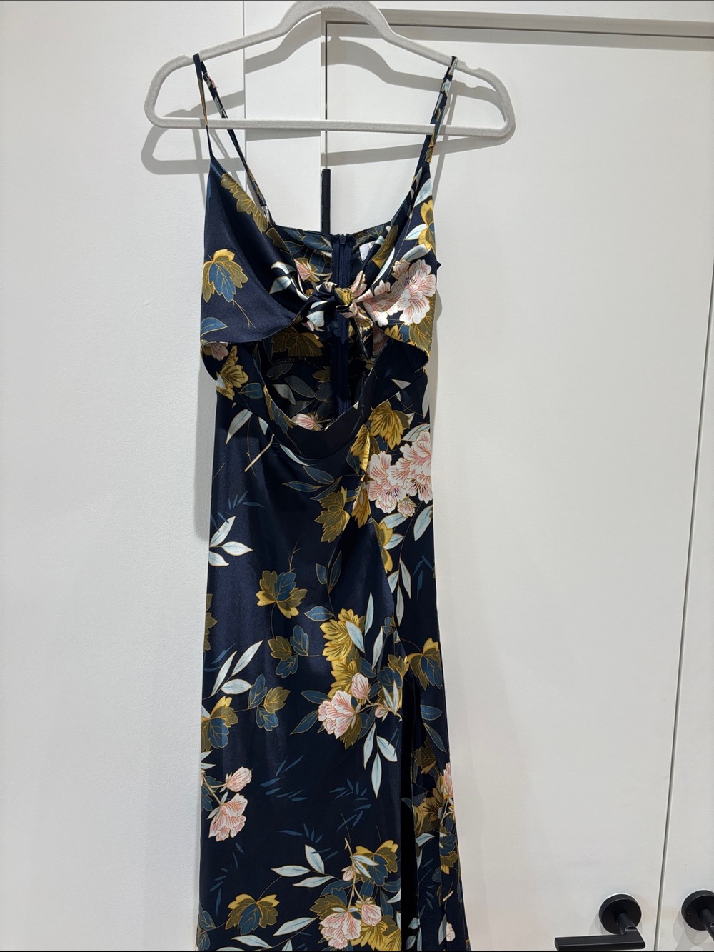 Petal & Pup Navy Floral Slip Dress with Tie in the Front
